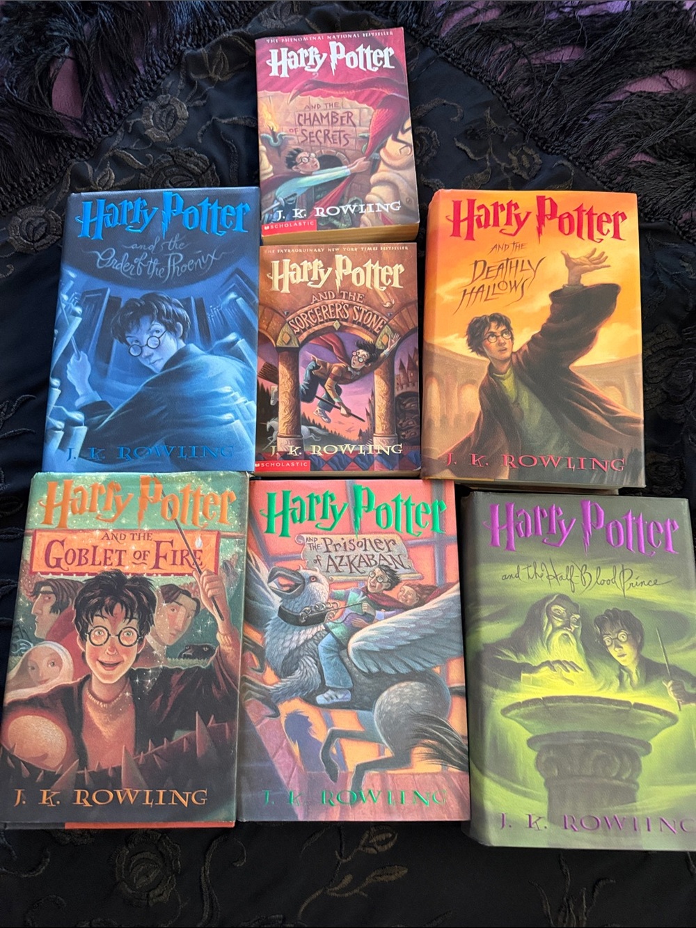 Harry Potter books 1 through 7 
J.K. Rowling